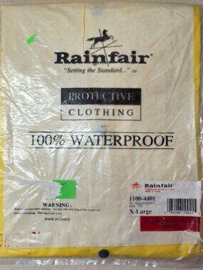 Rainfair Protective Clothing Waterproof XL Yellow Flame Retardant Jacket W/FF